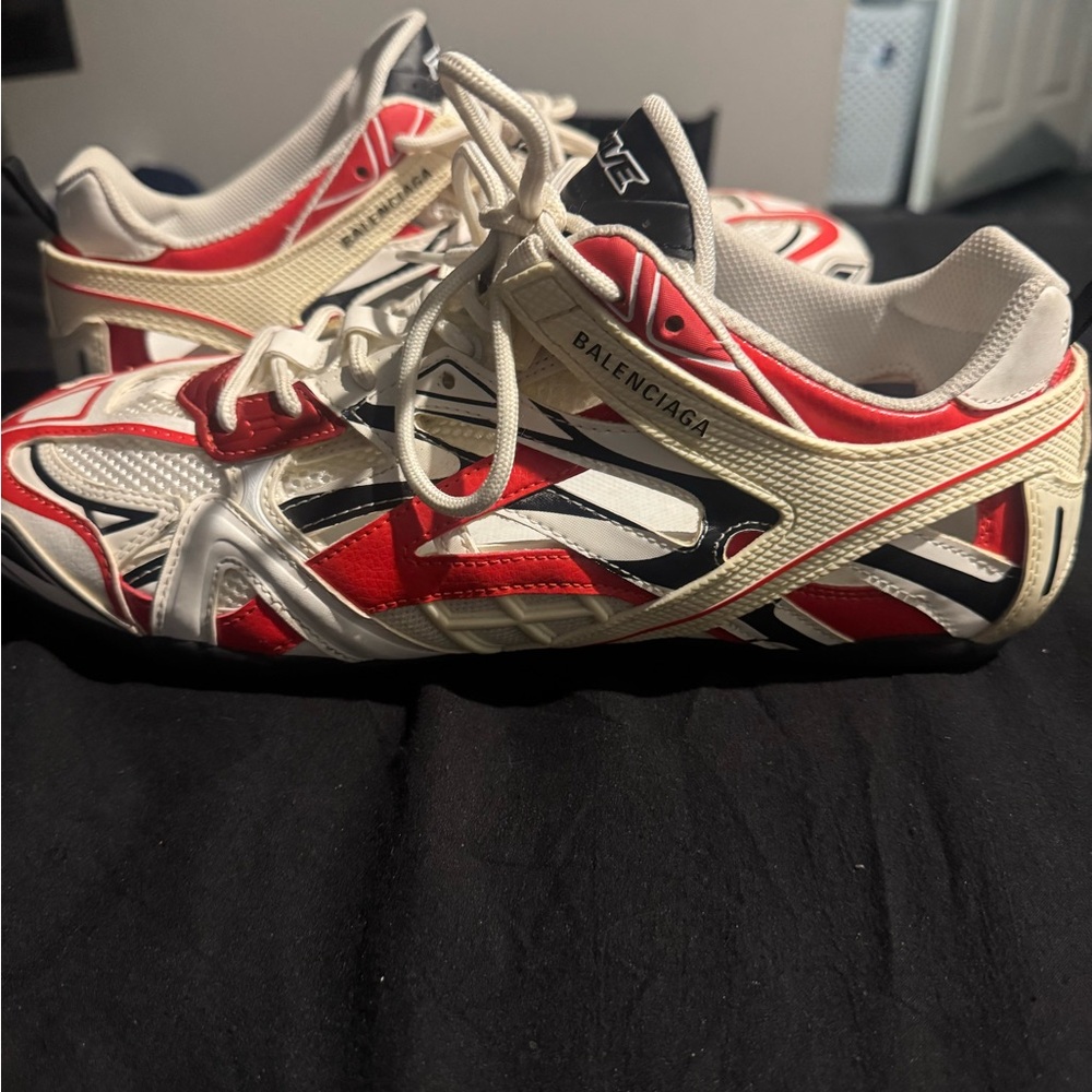 Balenciaga Red and White Sneakers